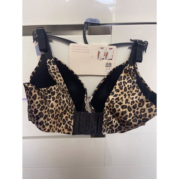 Secret Treasures Animal Print Full Coverage Back & Side Smoothing T- Shirt Bra S - Picture 4 of 6